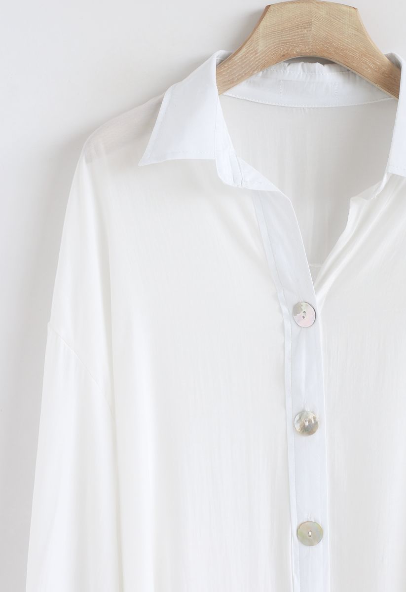 Live in A Comfy Basic Shirt in White