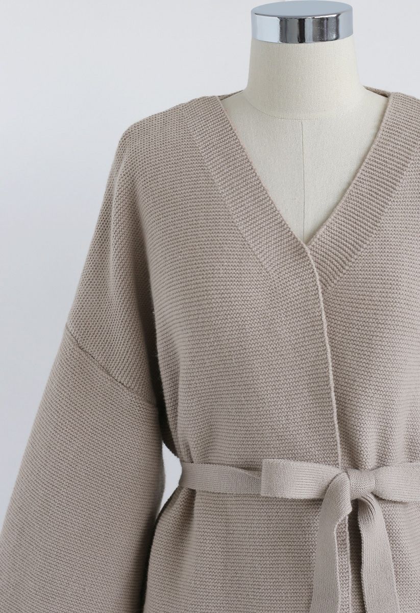 The Lazy Morning Knit Cardigan in Tan