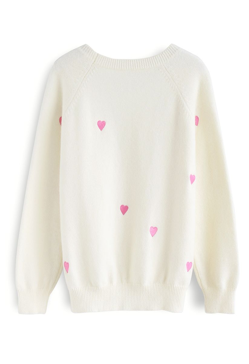 Sweet Love Spot Knit Sweater in White
