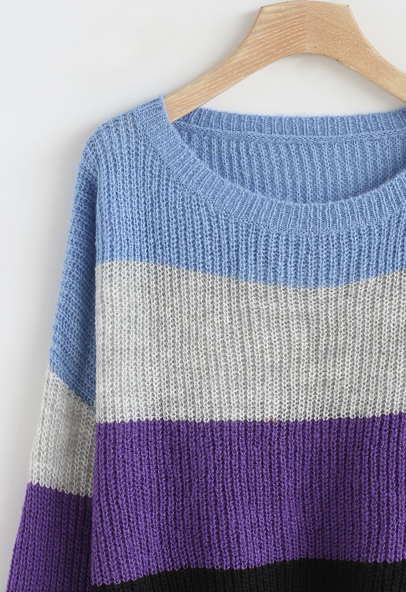 It's A Colorful Day Oversize Sweater in Purple