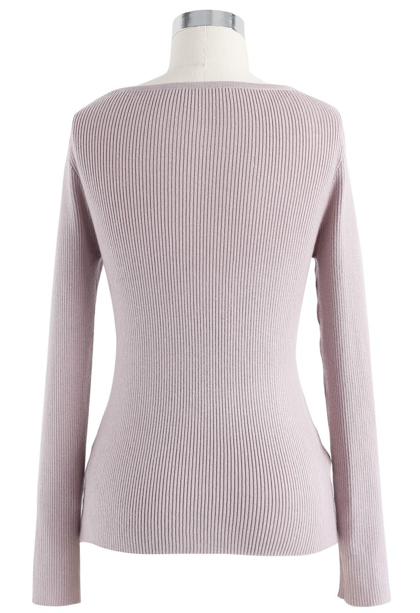 Lust for Freedom Cross Wrap Knit Top in Pink