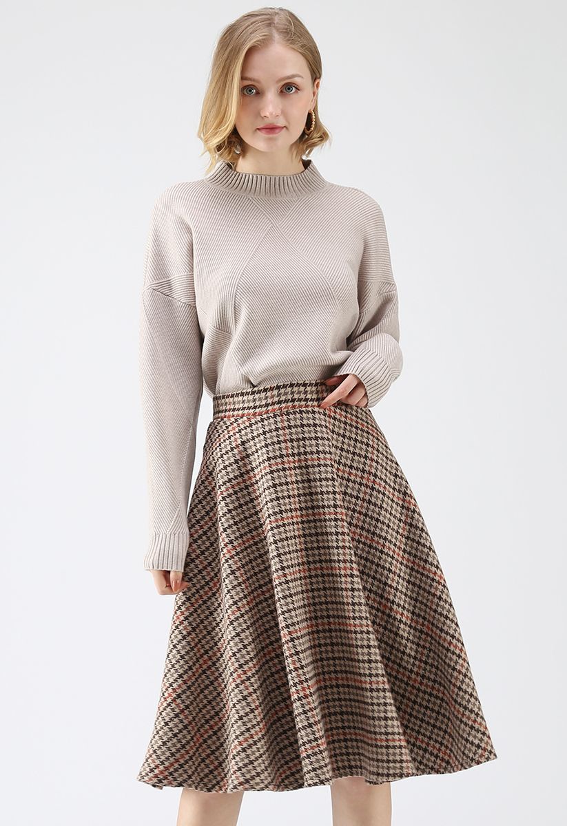 More of You Houndstooth Tweed Skirt