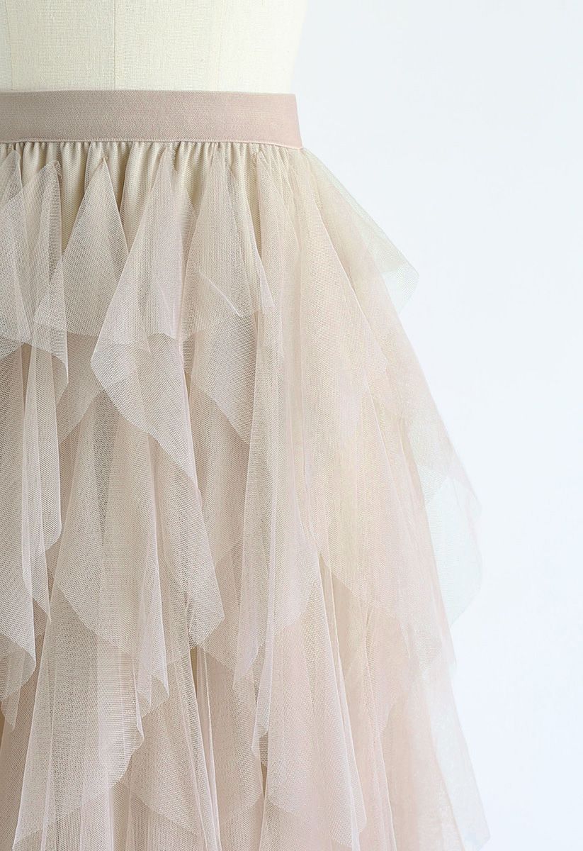 The Clever Illusions Mesh Skirt in Cream