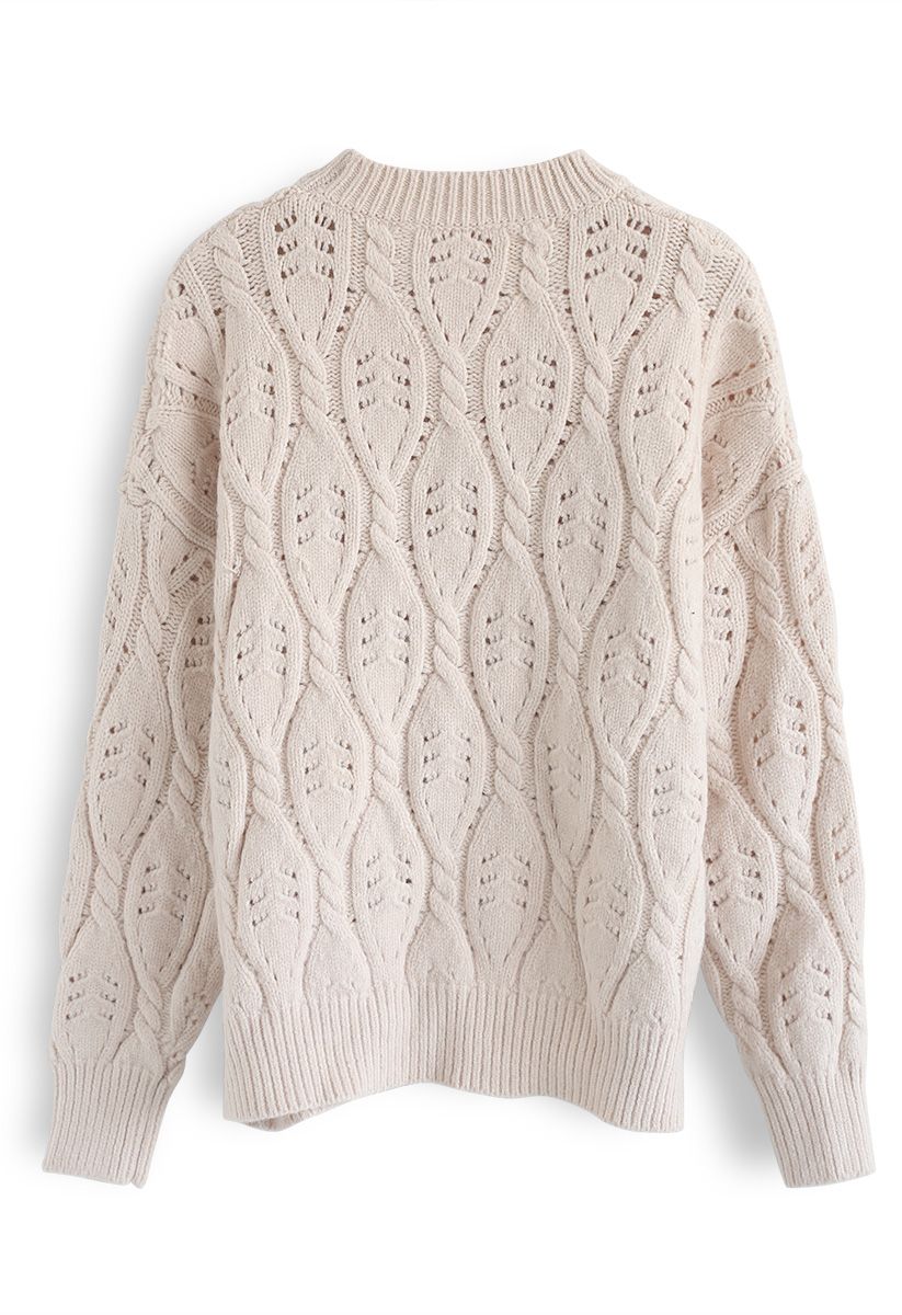 My New Fave Cable Knit Sweater in Ivory