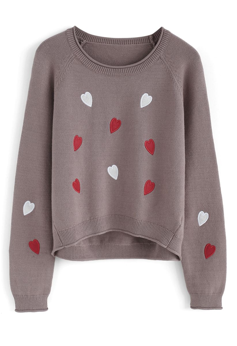 Love is All Sweetheart Knit Top in Taupe