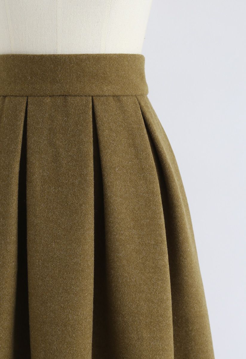 Sweet Distance Wool-Blended Midi Skirt in Ginger