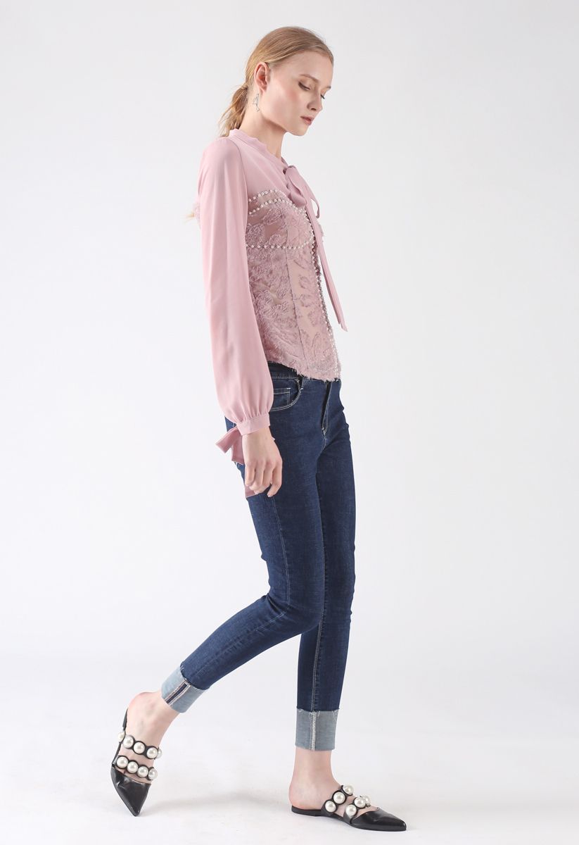 Be Your Sweet Heart Bowknot Top in Pink