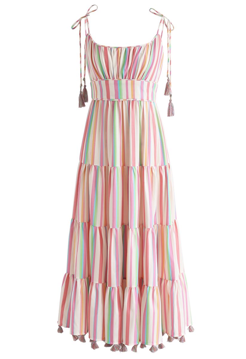 Rainbow Candies Stripes Maxi Dress