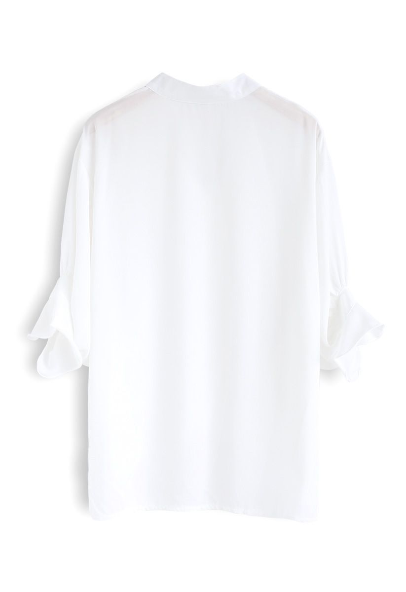 Good Together Hi-Lo Chiffon Shirt in White