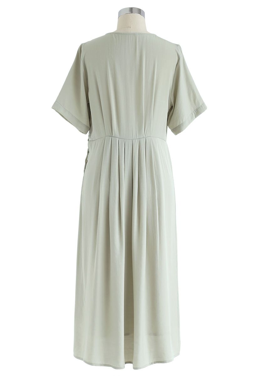 Just Luv Me Pleated Wrap Dress in Mint