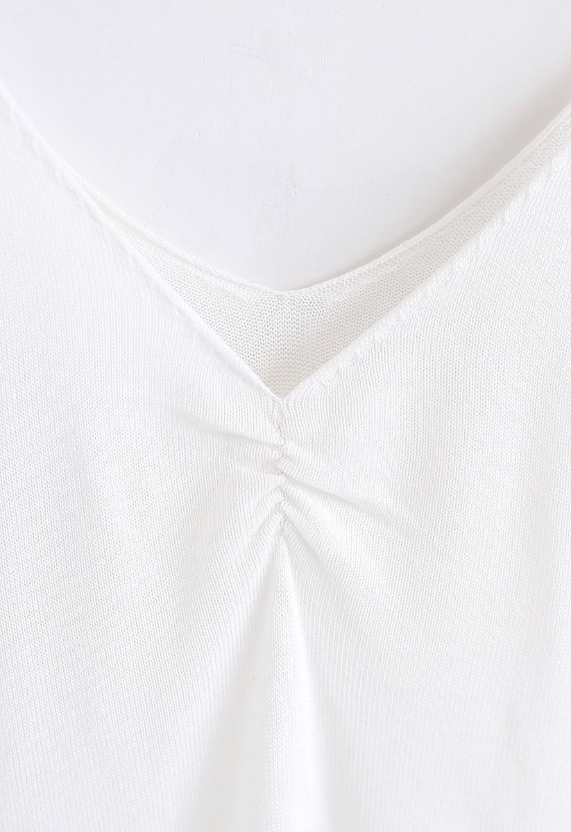 Check This Out Knit Cami Top in White