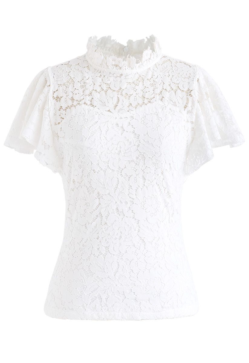 Fall in Love Lace Top in White