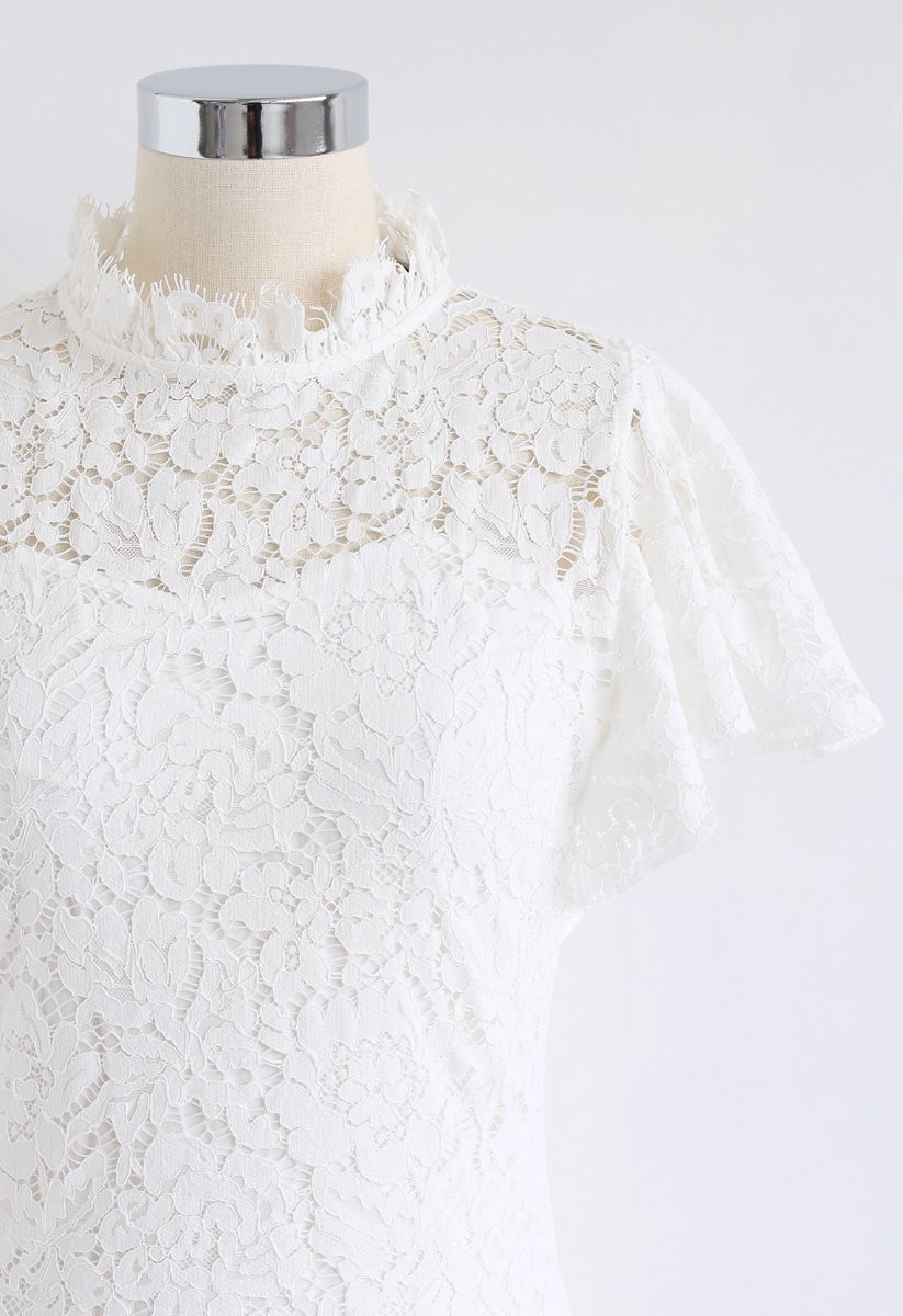 Fall in Love Lace Top in White