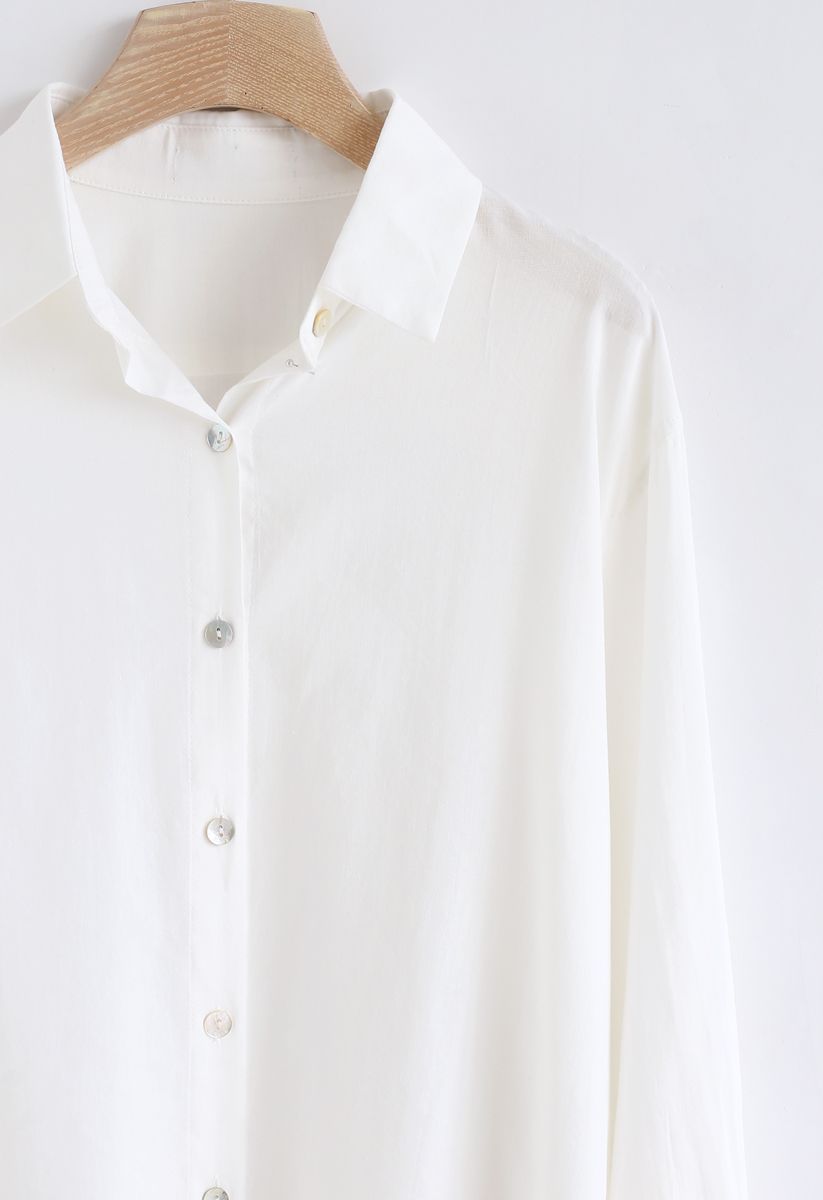 Shell Buttons Down Shirt in White