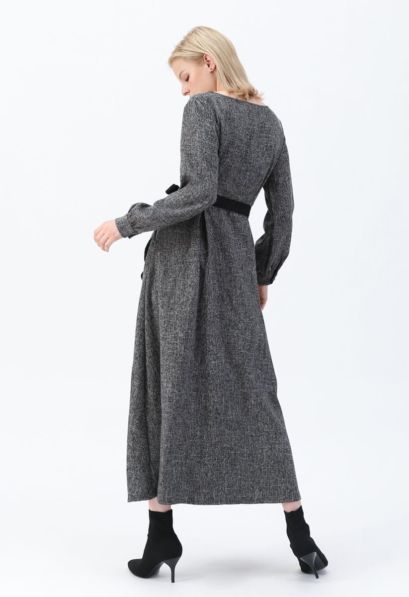 Normcore Lace Belted Maxi Dress 
