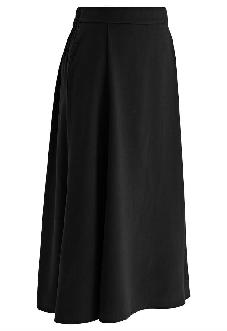 Elementary A-Line Maxi Skirt in Black