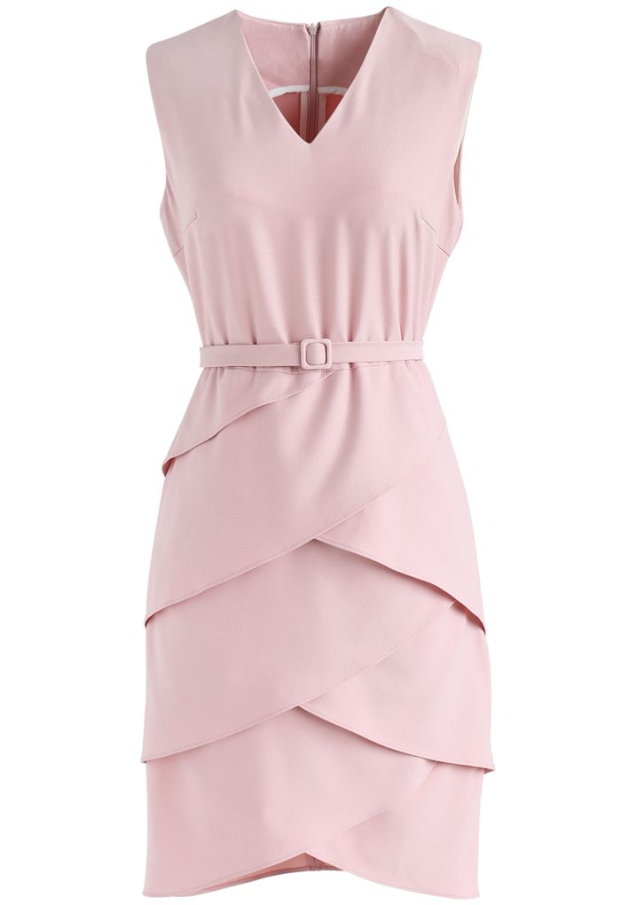 Tiered Admiration Sleeveless Dress in Pink