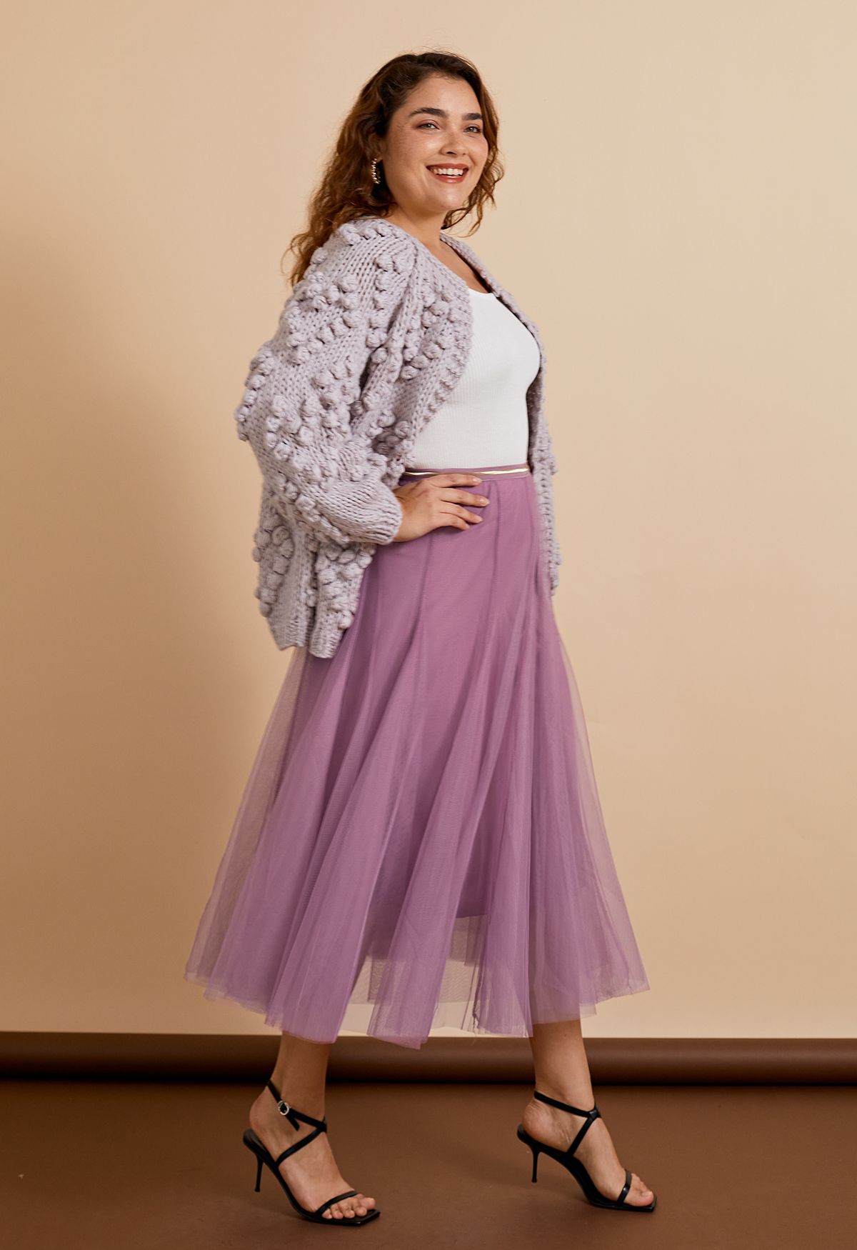 Knit Your Love Cardigan in Lavender