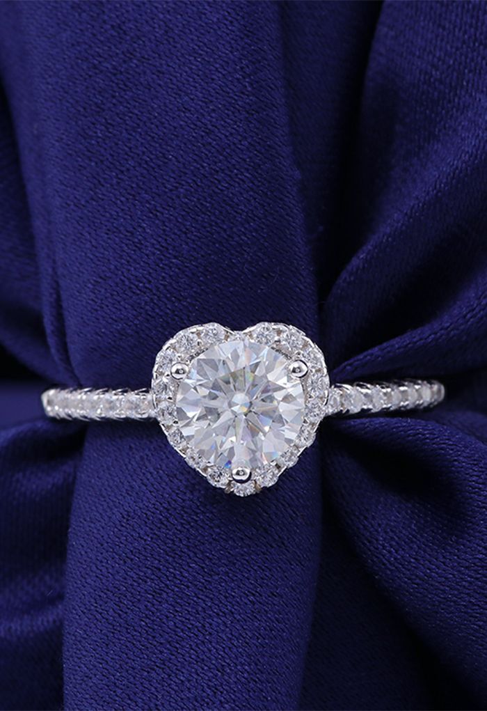 Heart Shape Moissanite Diamond Ring