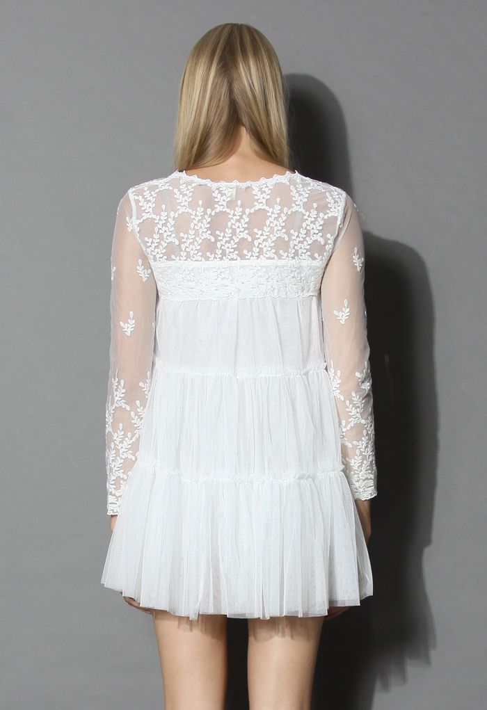The Fairest Mesh Tulle White Dress