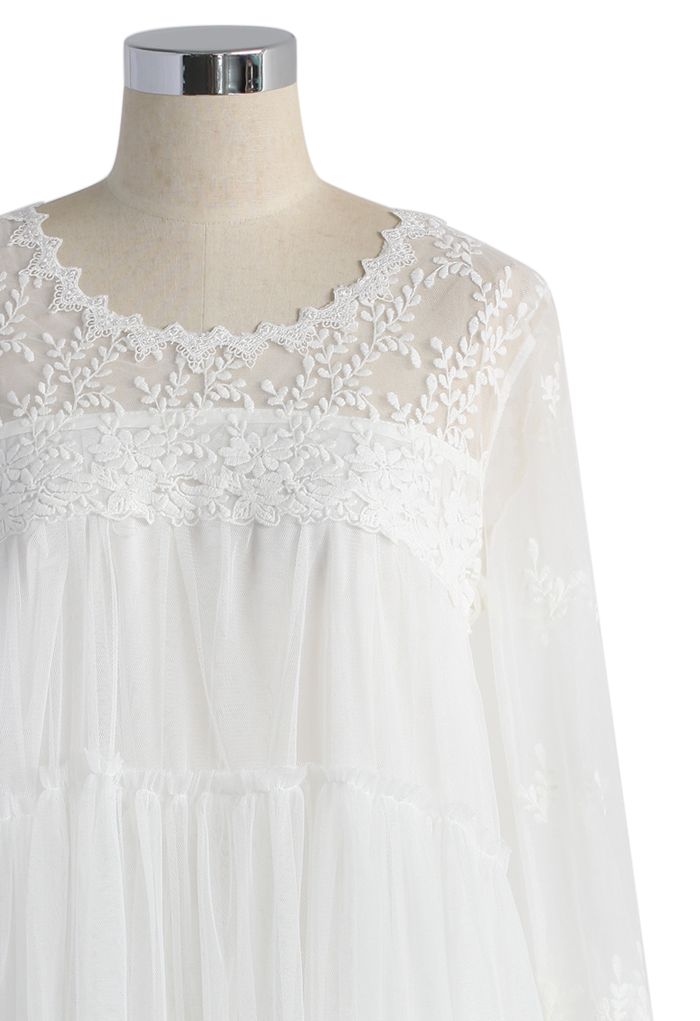 The Fairest Mesh Tulle White Dress