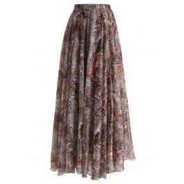Brown Leopard Print Maxi Skirt - Retro, Indie and Unique Fashion