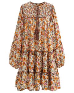 Puff Sleeve Ditsy Floral Dolly Dress