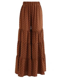 Sunny Days Wide-Leg Pants in Rust Red Dots