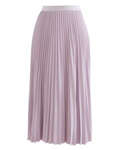 Simplicity Pleated Midi Skirt in Lilac
