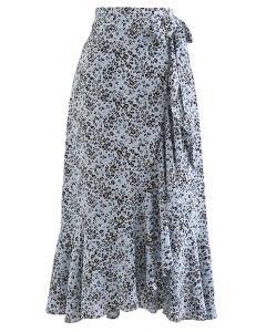 Leopard Print Tie-Waist Asymmetric Flap Skirt