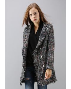 Flickering Attraction Double Breasted Tweed Coat - Retro, Indie and ...