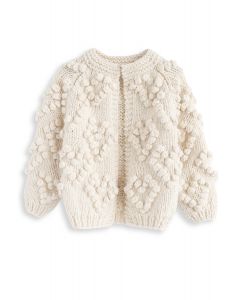 Knit Your Love Cardigan in Ivory For Kids
