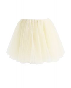 Amore Mesh Tulle Skirt in Cream For Kids