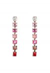 Ombre Rectangle Crystal Earrings in Pink