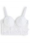 Butterfly Appliques Bustier Crop Top in White
