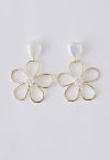 Pearly Hollow Out Floral Earrings