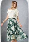 Lush Jasmine Soft Organza Flare Midi Skirt