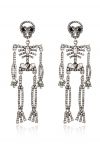 Full Rhinestone Embellished Skeleton Earrings