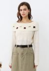 Adorable Stitch Posy Foldover Shoulder Knit Top