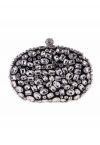 Sparkly Rhinestones Oval Clutch in Black