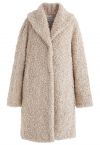 Feeling of Warmth Faux Fur Longline Coat in Sand