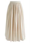 Sleek Beauties Pleated Midi Skirt in Gold