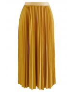 Simplicity Pleated Midi Skirt in Mustard