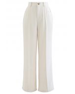 Breezy Solid Color Casual Pants in Ivory