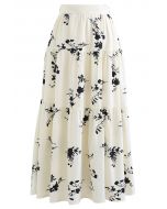 Creamy Blooming Branch Waffle Textured Skirt