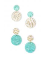 Marble Circle Drop Earrings