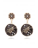 Black Spider Oil Spill Earrings