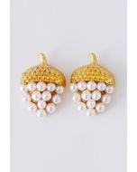 Pearly Gold Strawberry Earrings