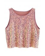 Ultra Sparkle Sequined Tank Top in Pink