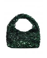 Glamorous Sequin Mini Handbag in Green